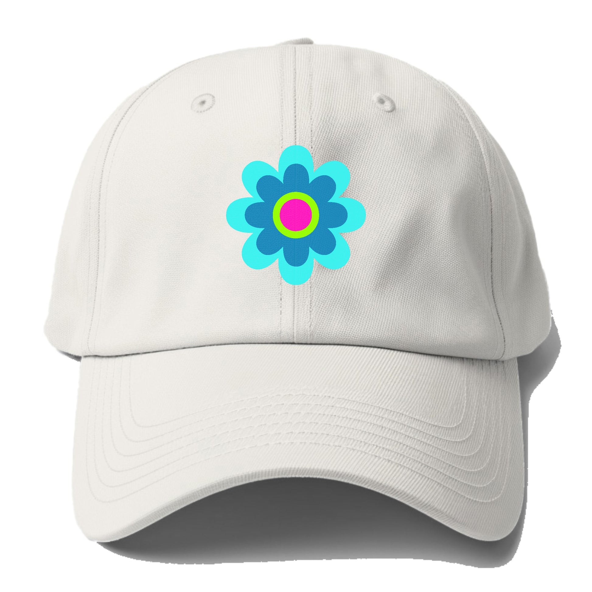 Retro 80s Flower Blue Hat