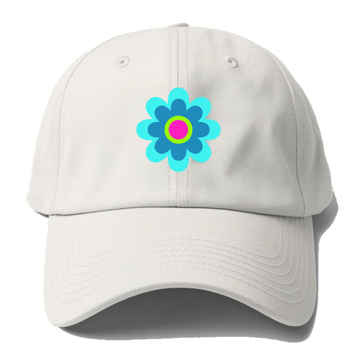 Retro 80s Flower Blue Baseball Cap