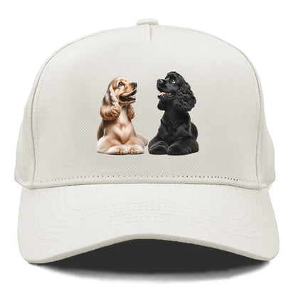 golden and black cocker spaniels Hat