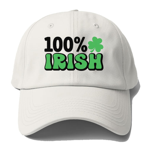 100 Percent Irish Clover Baseball Cap For Big Heads