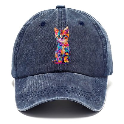 Rainbow Kitten Brushstroke Beauty Hat