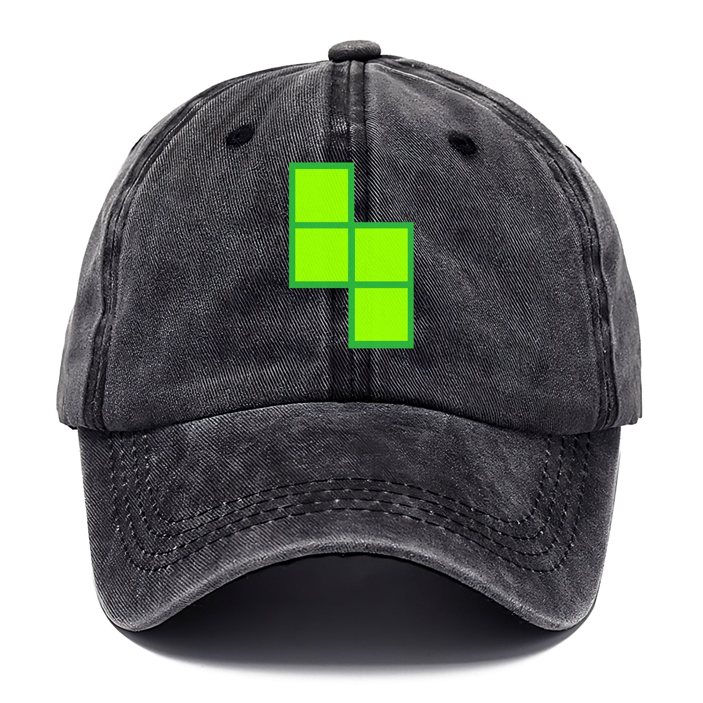 Retro 80s Tetris Blocks Green Hat