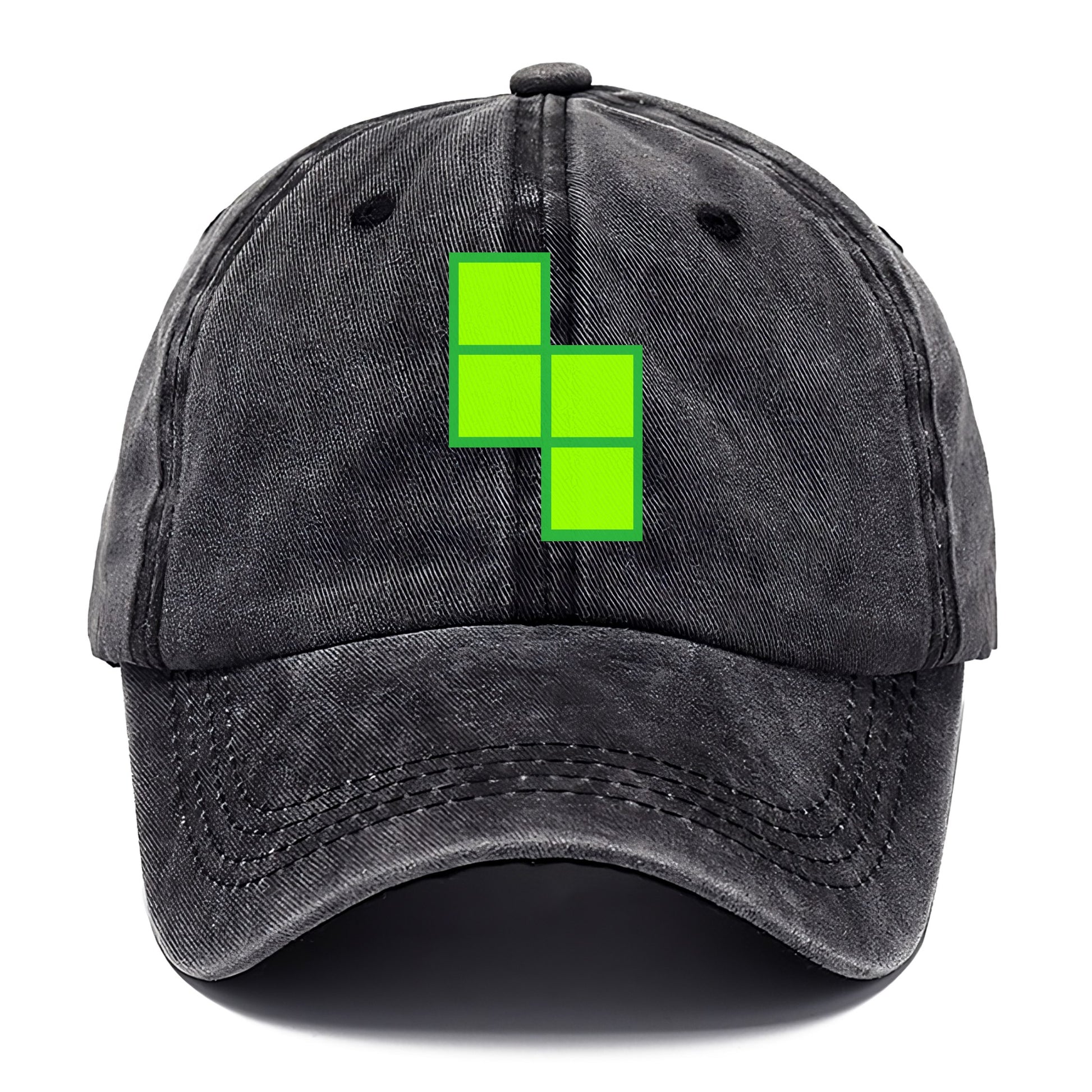 Retro 80s Tetris Blocks Green Hat