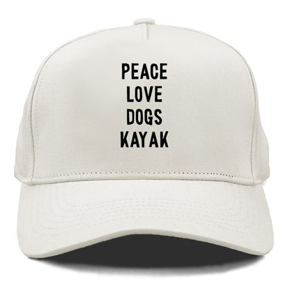 peace love dog kayak Hat