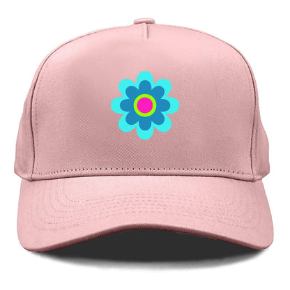 Retro 80s Flower Blue Hat