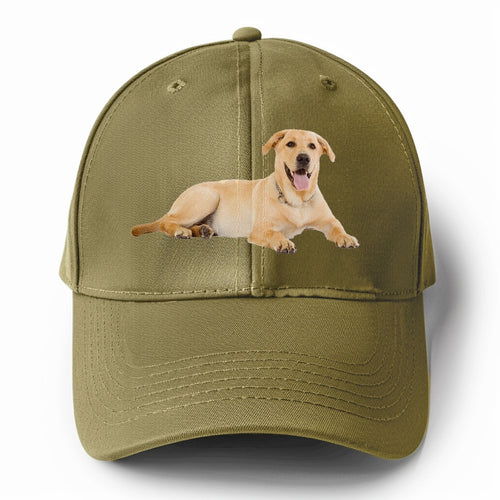 Labrador Laying Down Solid Color Baseball Cap