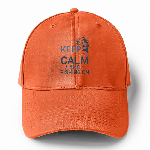 Keep Calm And Fishing On Solid Color Baseball Cap