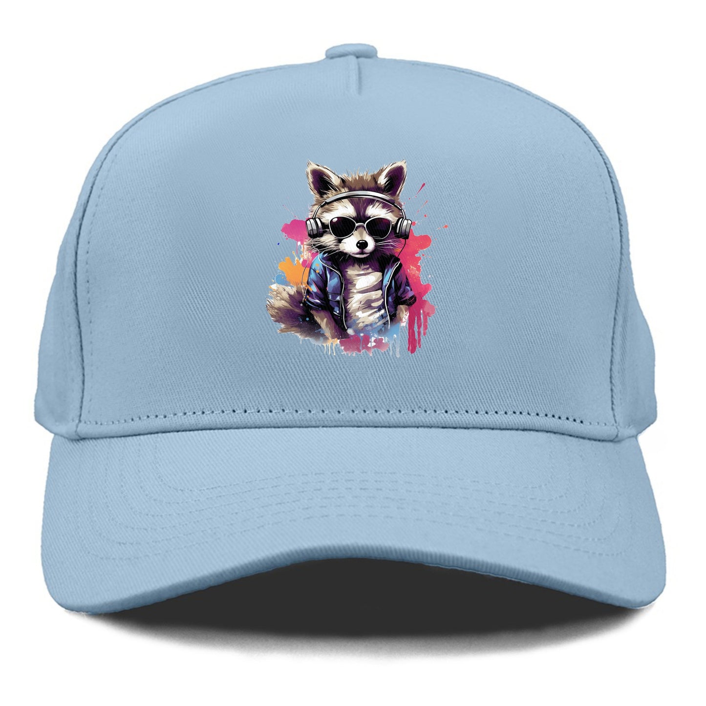 raccoon with headphones Hat