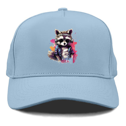 raccoon with headphones Hat