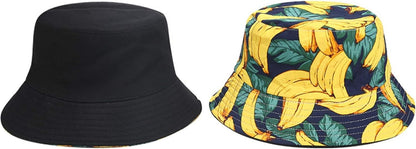 Pandaize Unisex Print Double-Side-Wear Reversible Bucket Hat