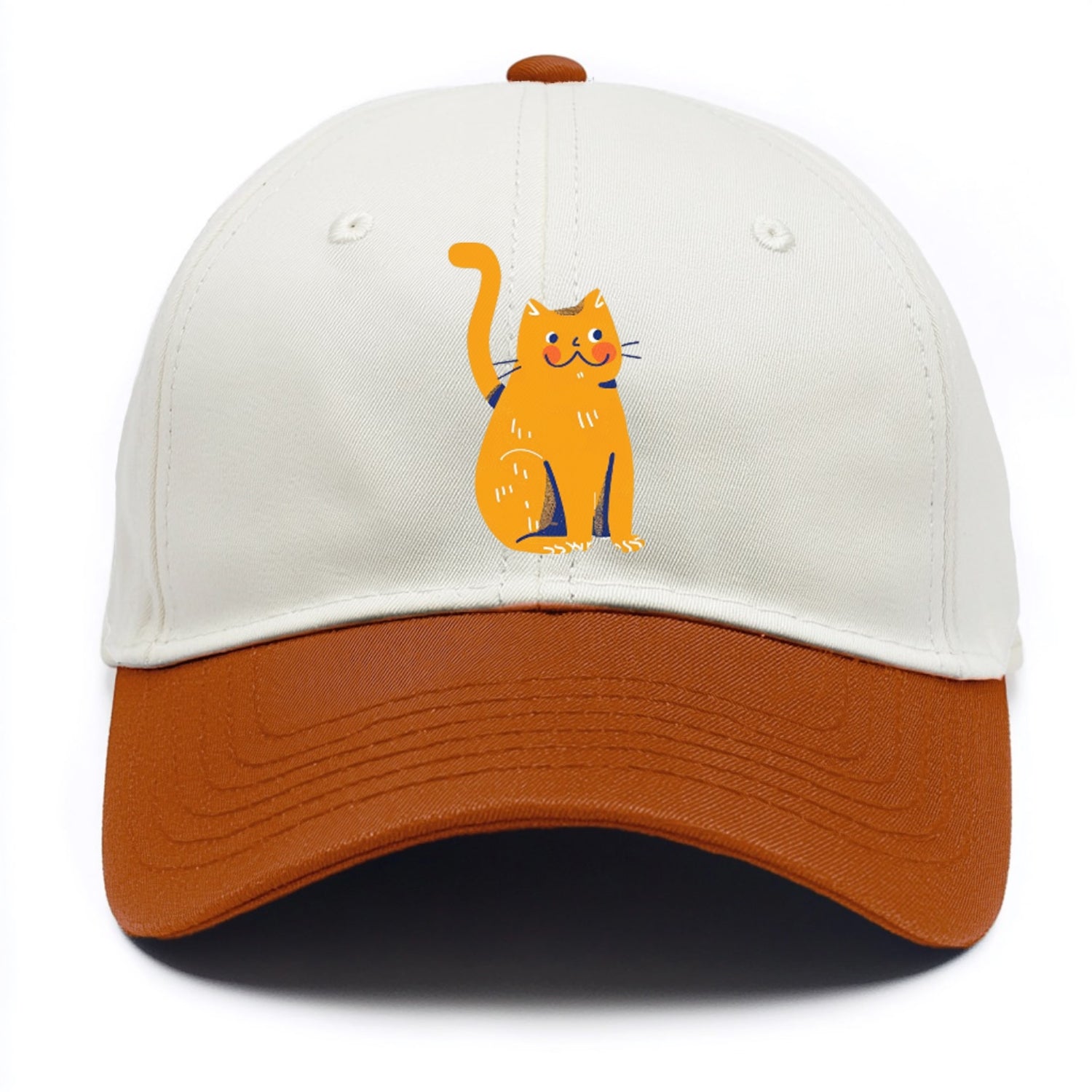 Smiling Orange Kitty with Chubby Cheeks Hat