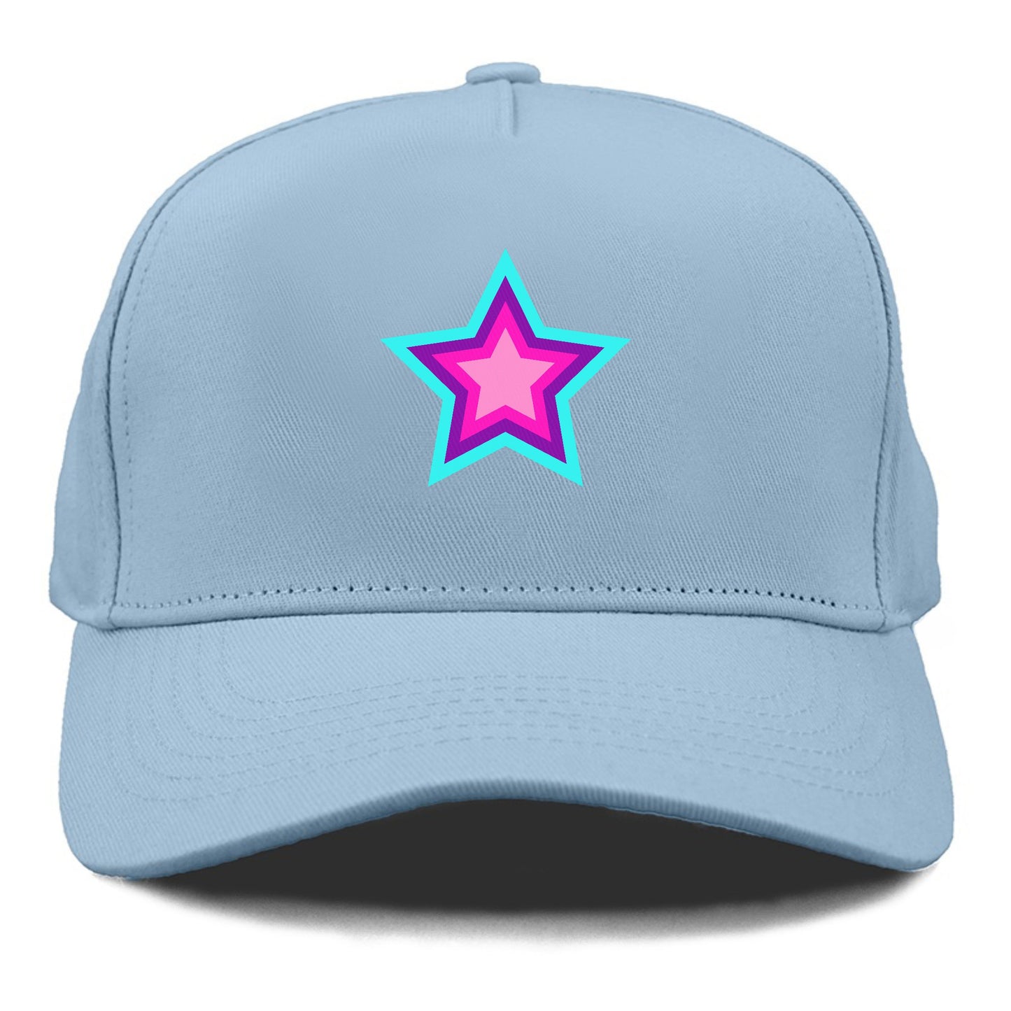 Retro 80s Star Rainbow Blue Hat