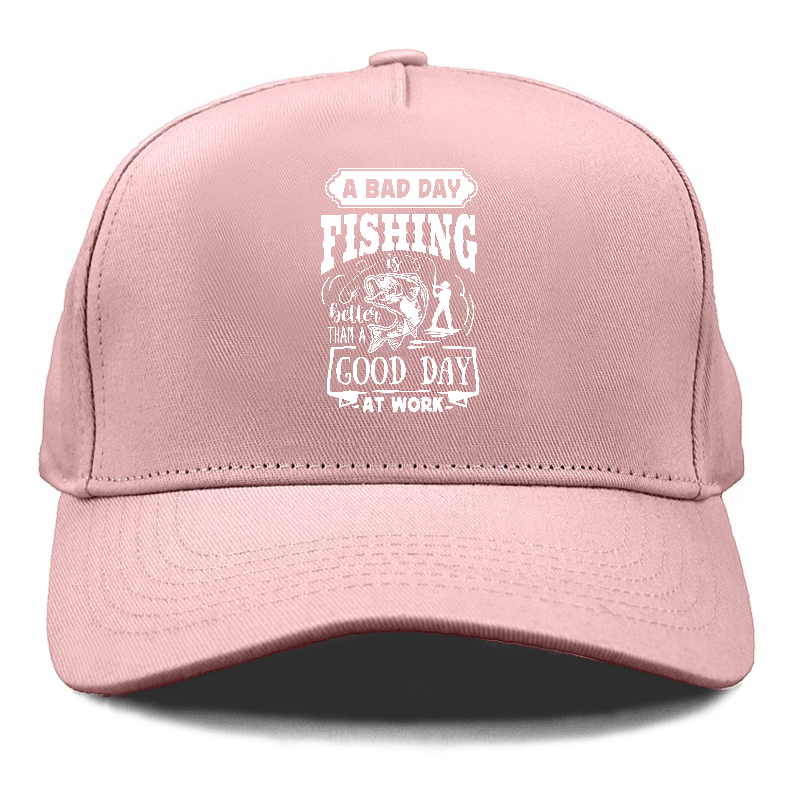 Fishing Hat Cap Strap Back Brown A Bad Day Fishing Better Than Good Day At  Work