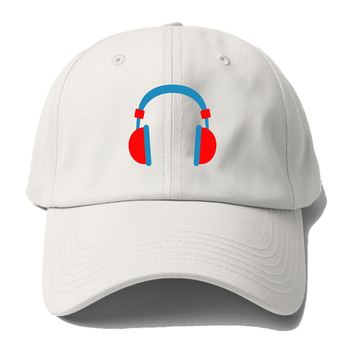 Retro 80s Headphones Red Baseball Cap