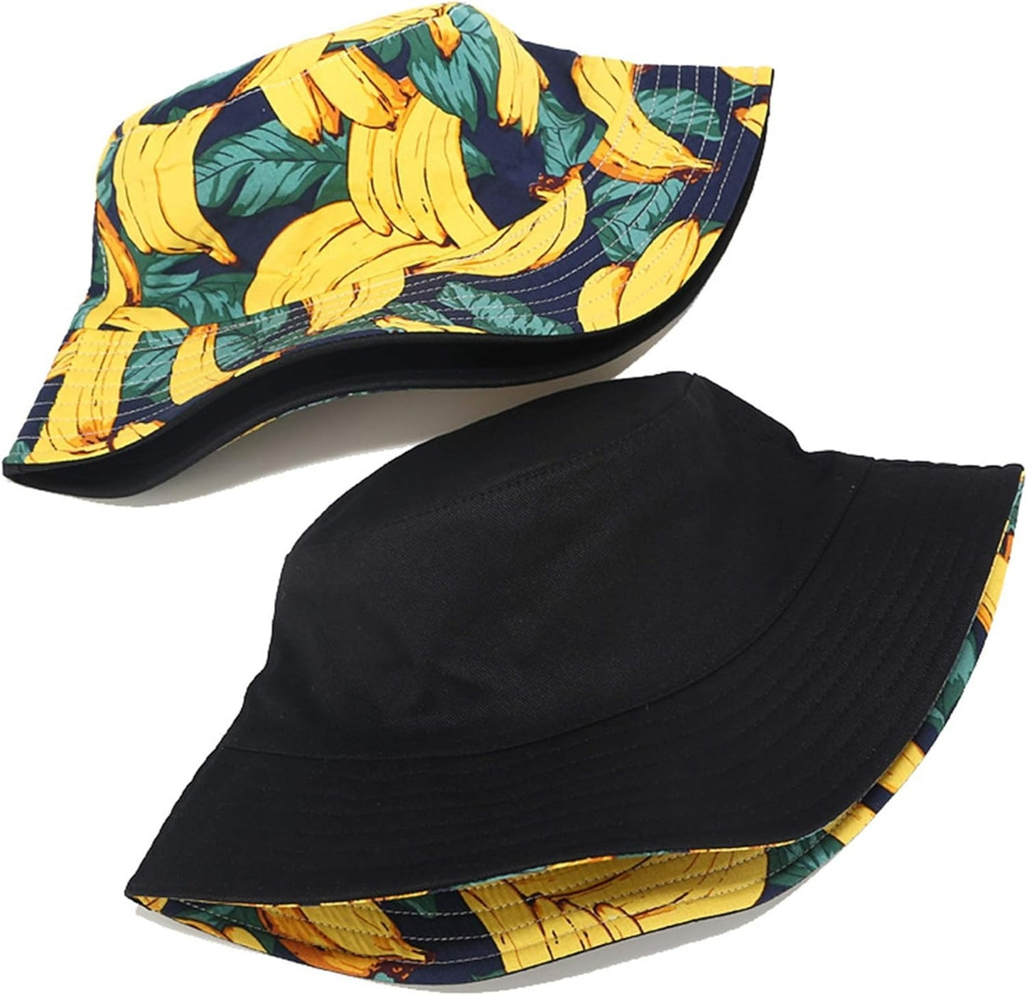 Pandaize Sombrero de cubo reversible con estampado unisex de doble cara 