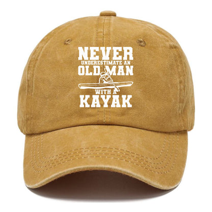 never underestimate an old man with a kayak Hat