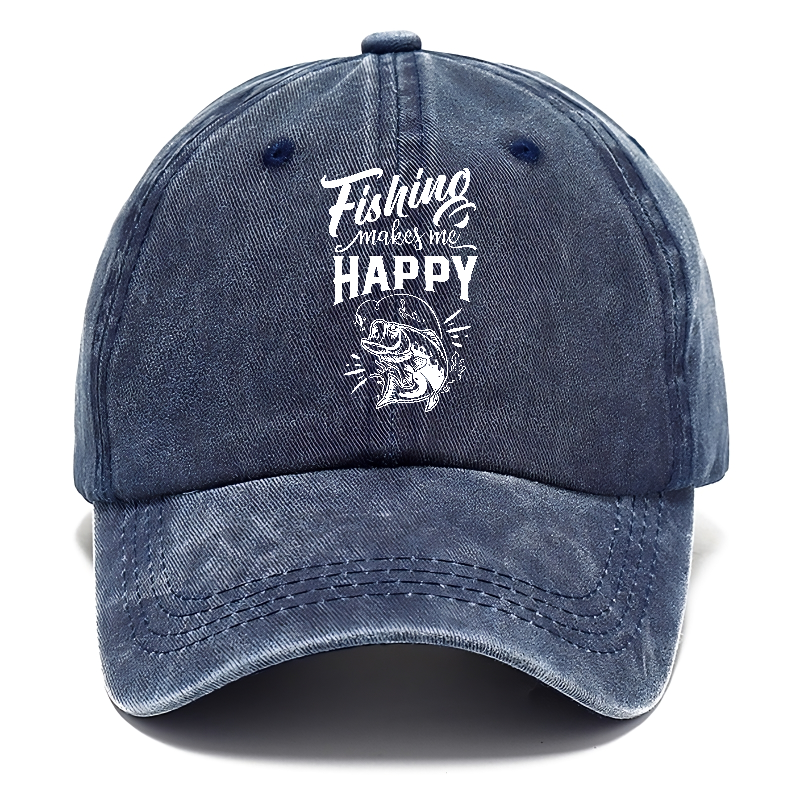 Fishing Makes Me Happy - Personalized Fishing Classic Cap