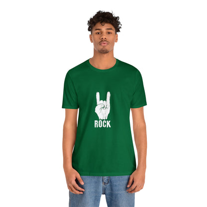 Camiseta blanca Hand Horn Rock N Roll - Camiseta de manga corta