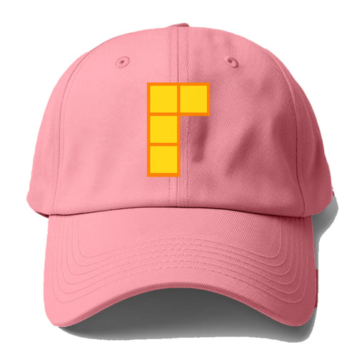 Retro 80s Tetris Blocks Orange Baseball Cap For Big Heads