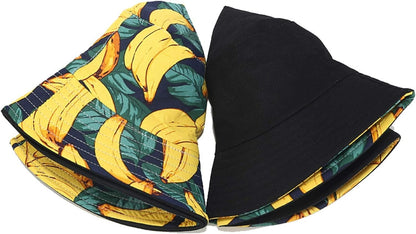 Pandaize Unisex Print Double-Side-Wear Reversible Bucket Hat