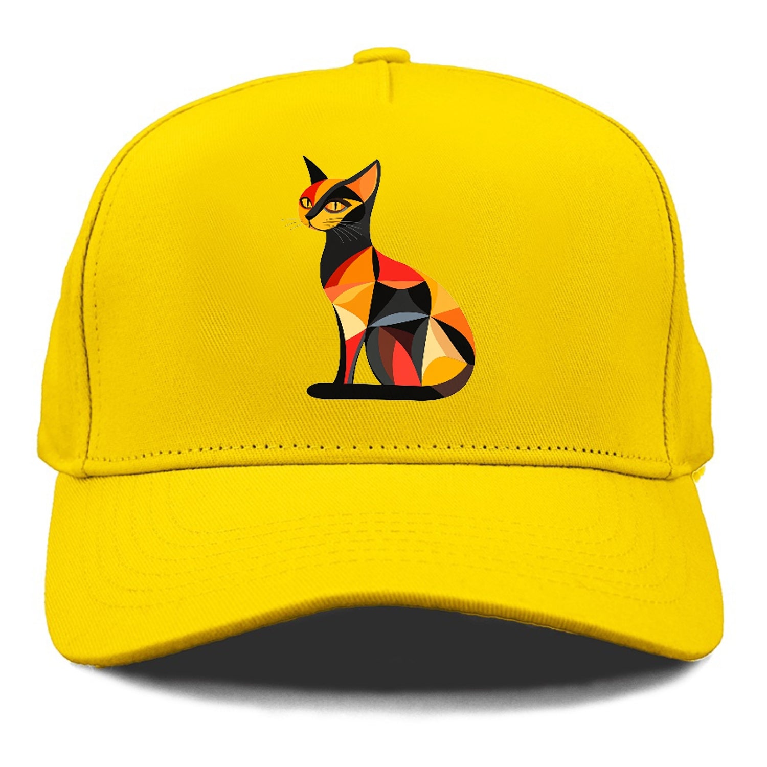 Geometric Cat in Thought Hat