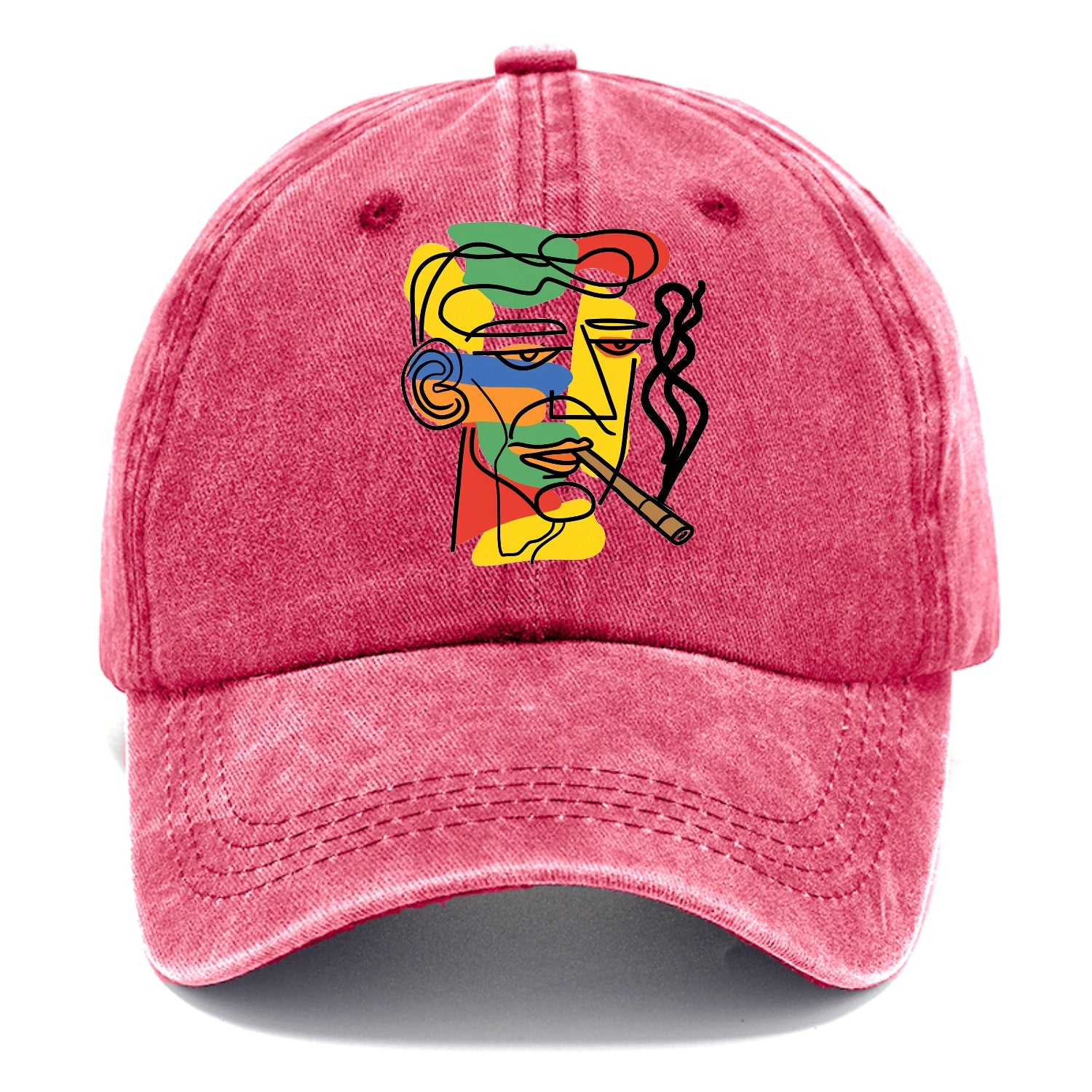 Smoky Vibes Abstract Line Art Hat