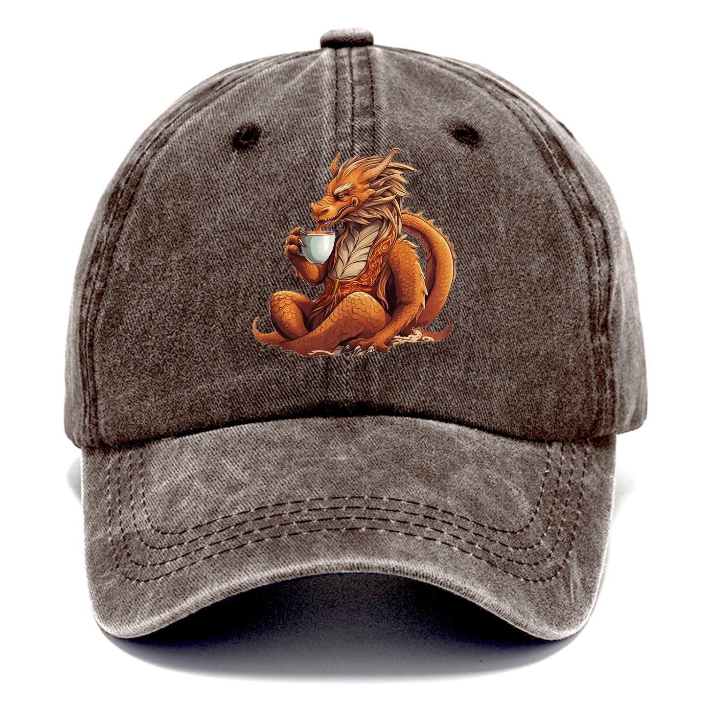 dragon drinking coffee Hat