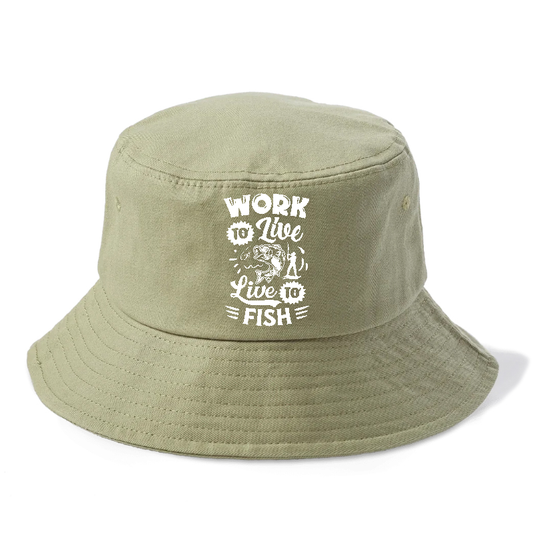 work to live Live to fish Hat