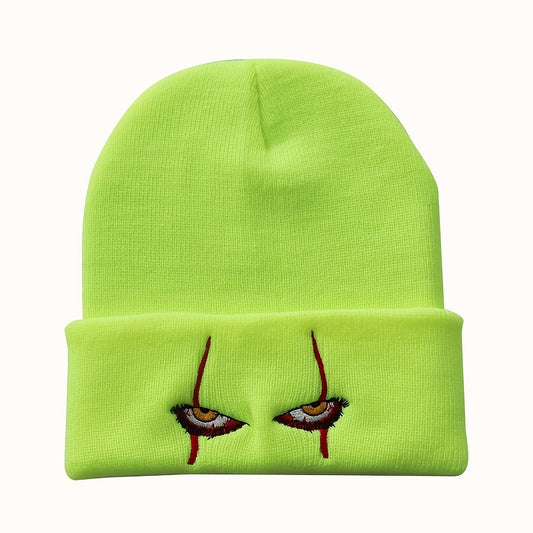 Pandaize Fashionable Ear Protection Windproof Knit Beanie Hat With Terrifying Clown Eyes for Men and Women Bucket Hat