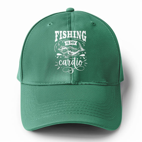 Fishing Is My Cardio Solid Color Baseball Cap