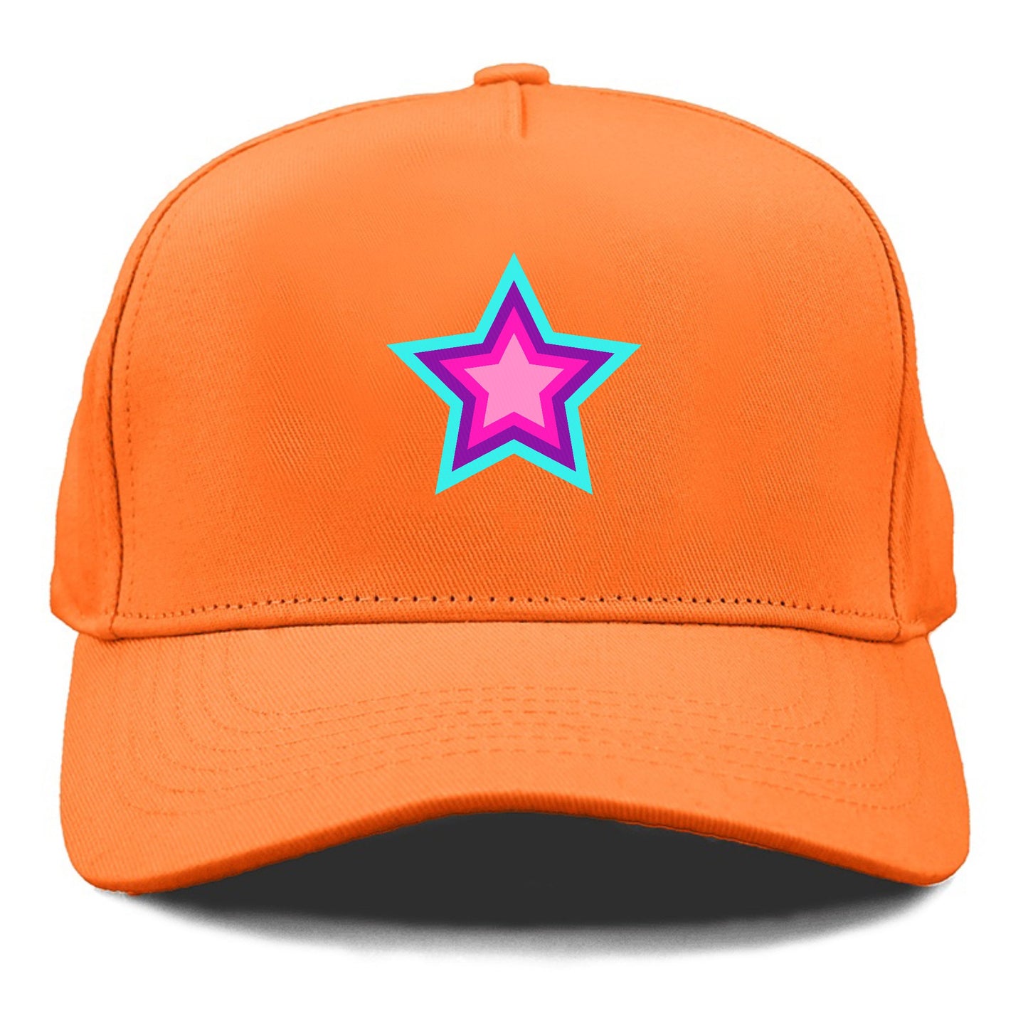 Retro 80s Star Rainbow Blue Hat