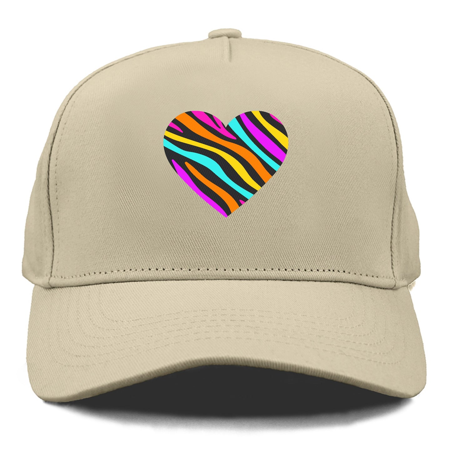 Retro 80s Heart Zebra Print Hat