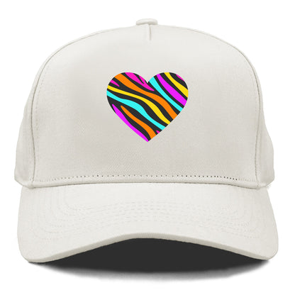 Retro 80s Heart Zebra Print Hat