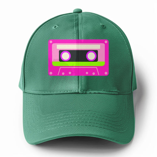 Retro 80s Cassette Pink Solid Color Baseball Cap