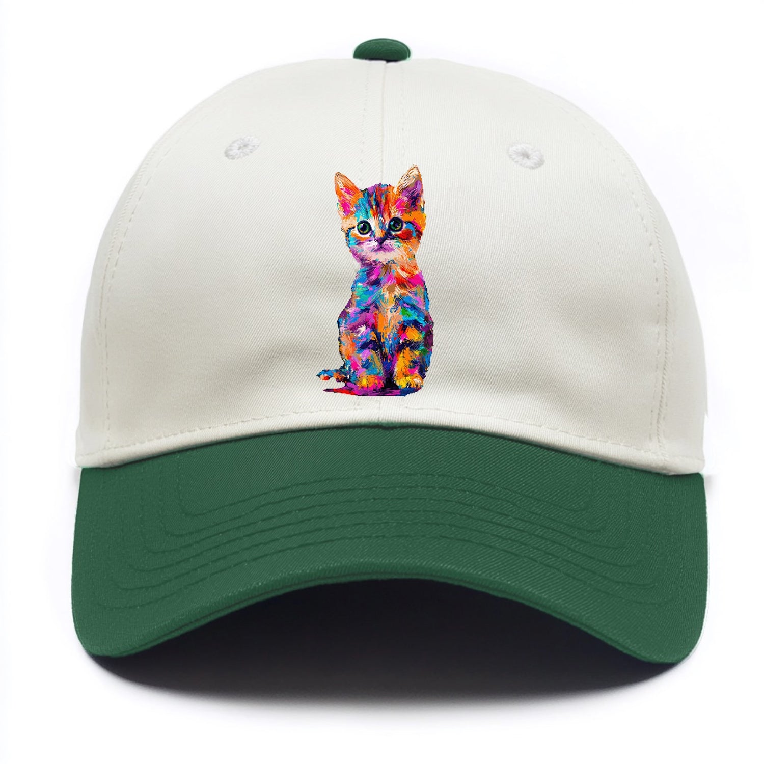 Rainbow Kitten Brushstroke Beauty Hat