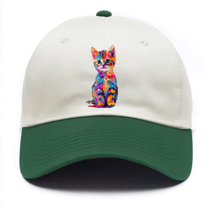 Rainbow Kitten Brushstroke Beauty Hat