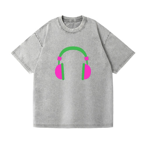 Retro 80s Headphones Pink Vintage T-shirt