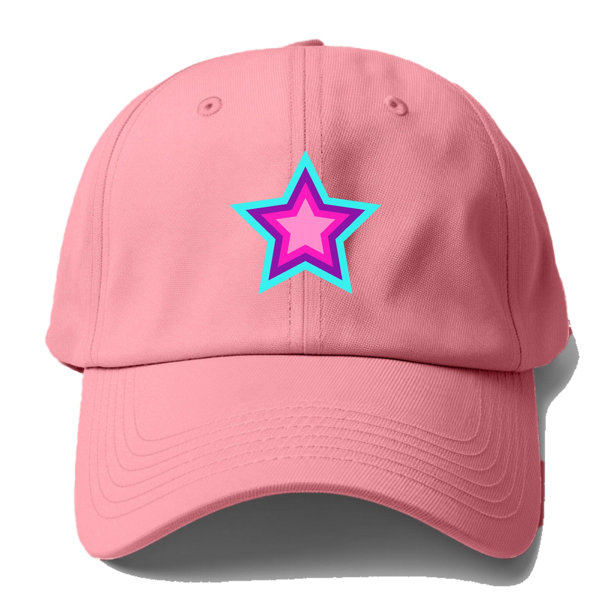 Retro 80s Star Rainbow Blue Hat