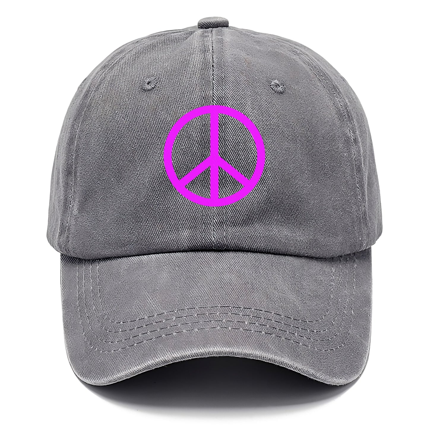 Retro 80s Peace Sign Purple Hat