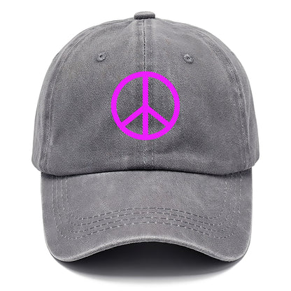 Retro 80s Peace Sign Purple Hat