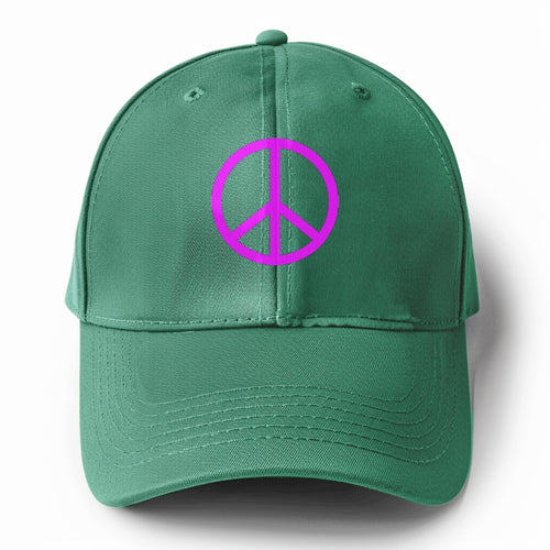 Retro 80s Peace Sign Purple Solid Color Baseball Cap