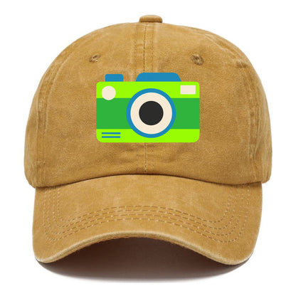 Retro 80s Camera Green Hat