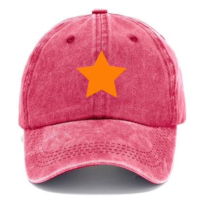 Retro 80s Star Orange Hat