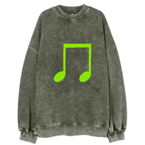 Retro 80s Music Note Green Vintage Sweatshirt