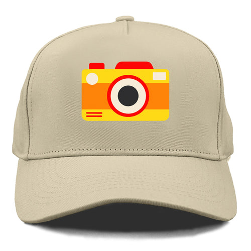 Retro 80s Camera Yellow Cap