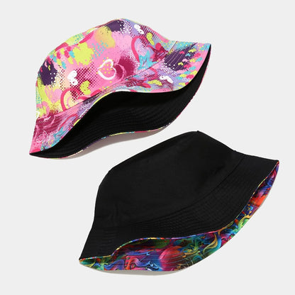 Pandaize Sombrero de cubo reversible con estampado unisex de doble cara 