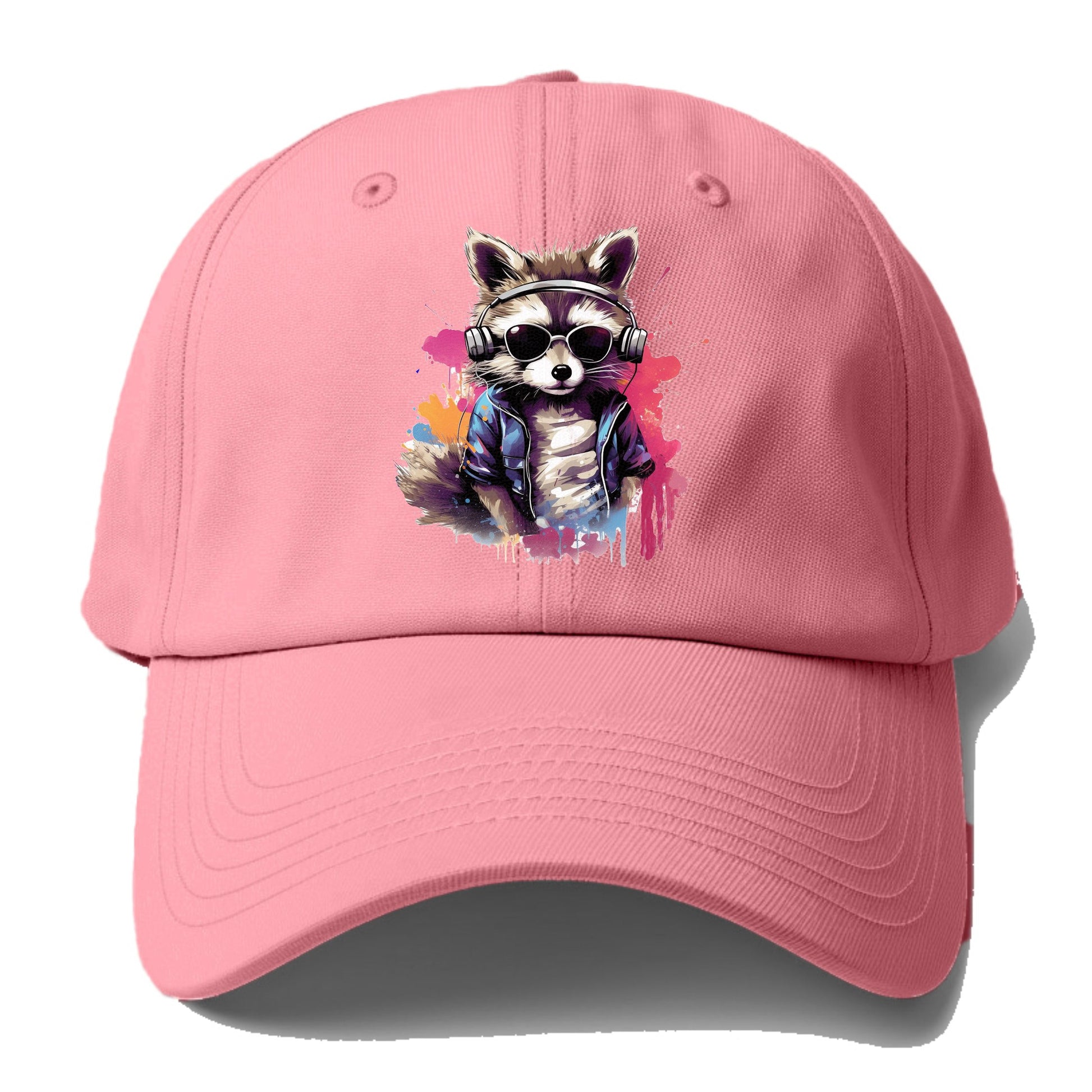 raccoon with headphones Hat