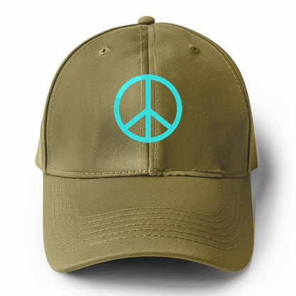 Retro 80s Peace Sign Blue Hat