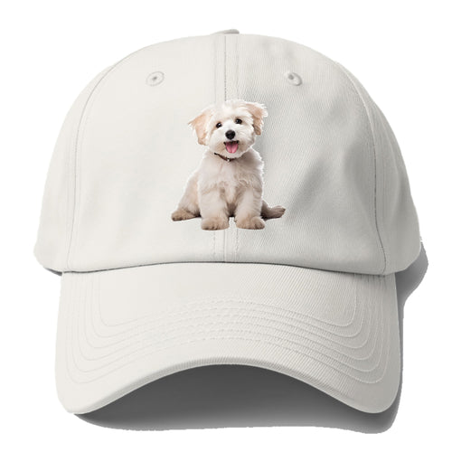 Adorable White Puppy Baseball Cap For Big Heads
