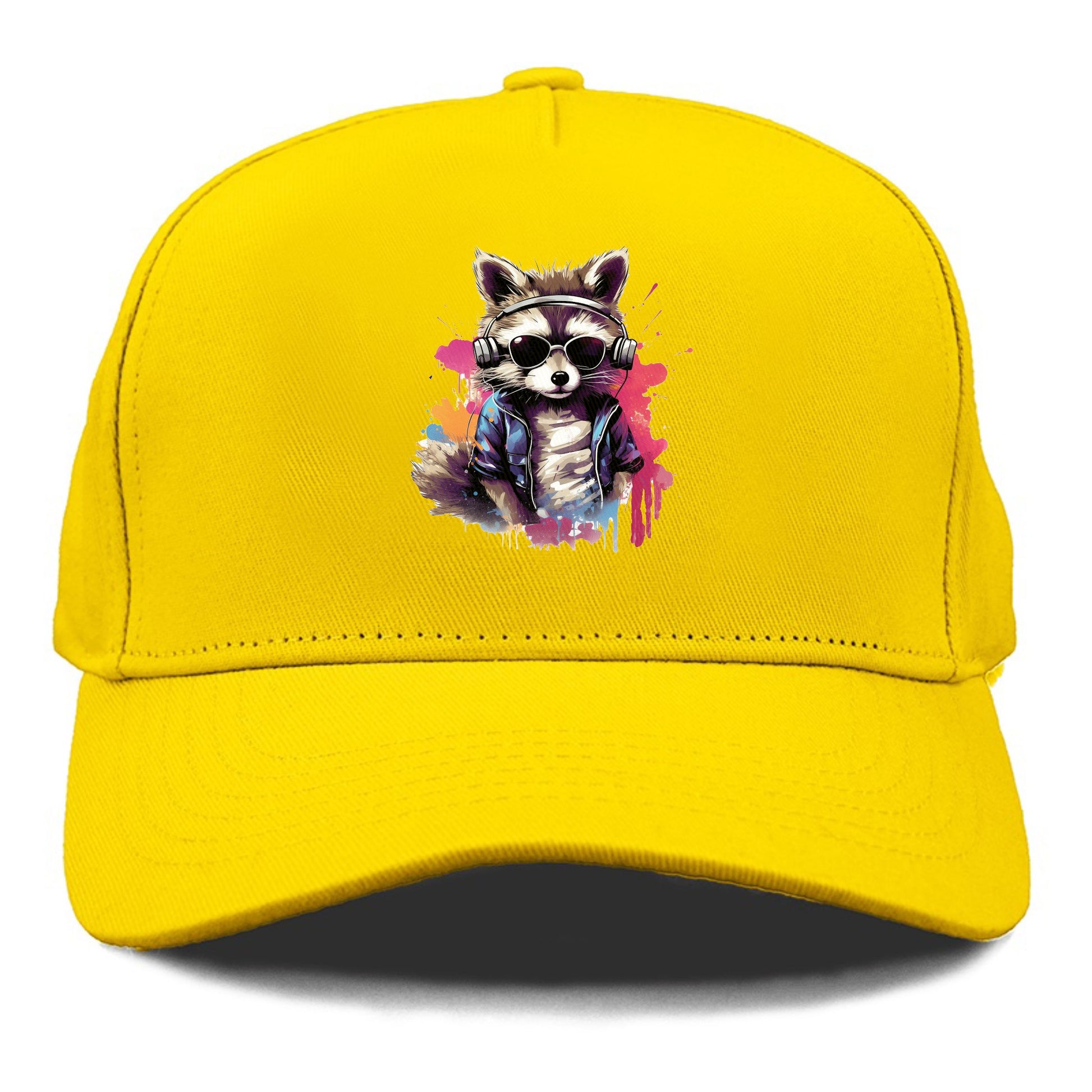 raccoon with headphones Hat